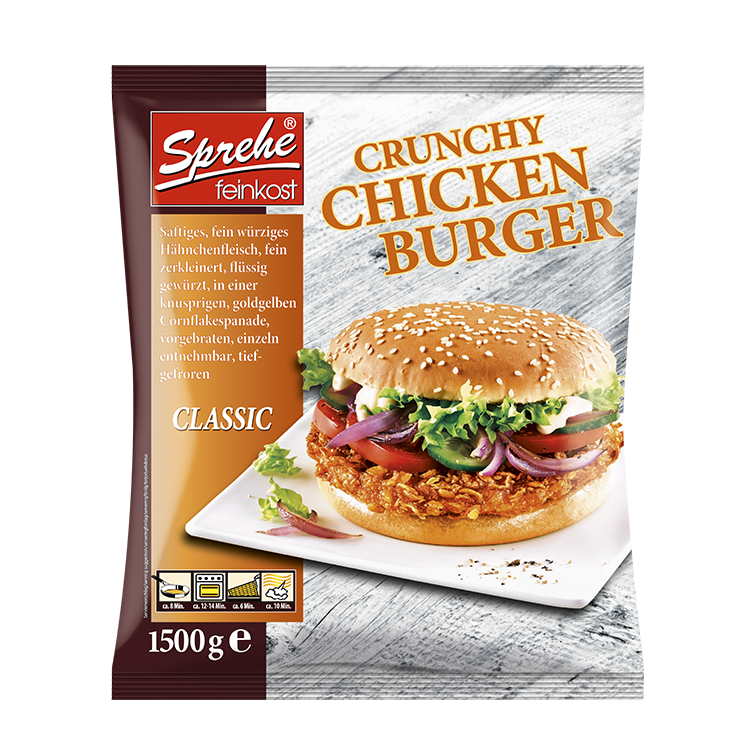 52310 Crunchy Chicken Burger Classic fertig gebraten Sprehe Feinkost